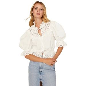 EUC - Sea New York Georgina Cotton Eyelet Top, size S.